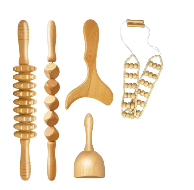 סט מעץ לעיסוי גוף והרפיית שרירים